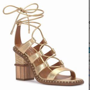 NIB Jessica Simpson Goldtone Lonor Sandal size 8.5